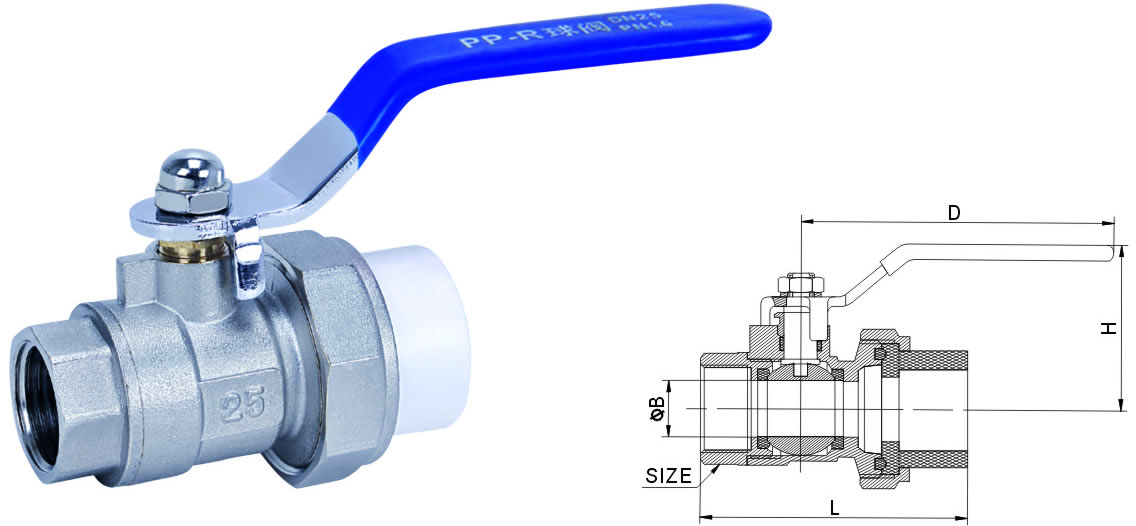 JT1160 单接内丝PP-R球阀
