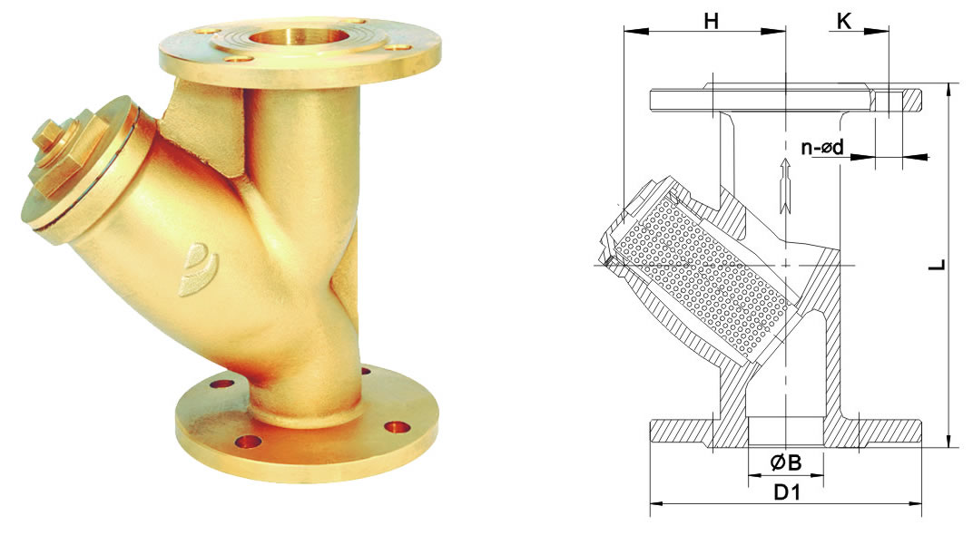 JT1600 黄铜法兰过滤阀